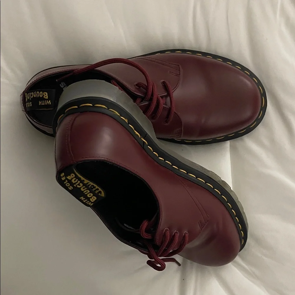 Dr. Martens 1461 Iced Smooth Leather Oxfords in Cherry Red